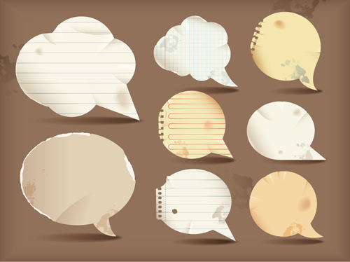 Grunge Object label paper vector 04