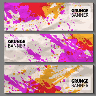 watercolor grunge banners 