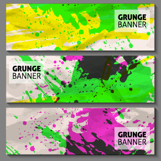 watercolor grunge banners 