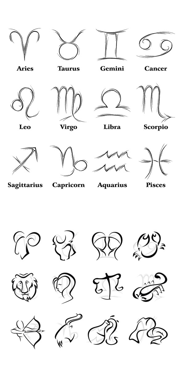 zodiac logos logo hand-draw hand drawn creative 