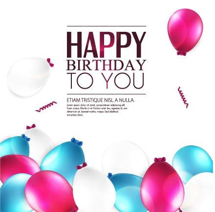 Birthday balloon background vector 03 Elegant Happy Birthday balloon background vector 03