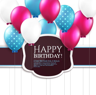 happy birthday balloon background vector background 
