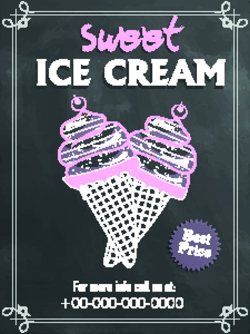 vintage poster ice cream cream 