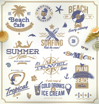 vintage vacation travel summer logos logo 