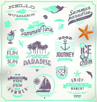 vintage vacation travel summer logos logo 