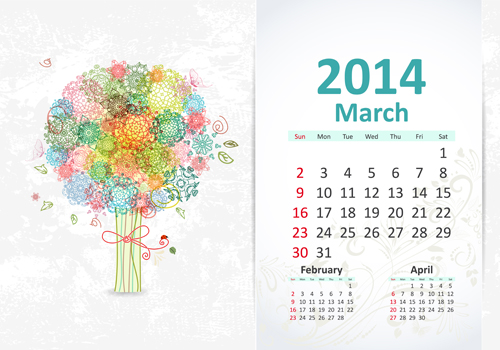 March calendar 2014 