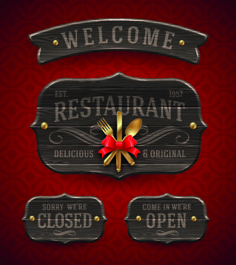 Vector Restaurant design elements 03