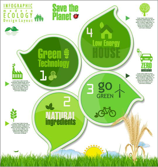 template modern infographic green ecology 