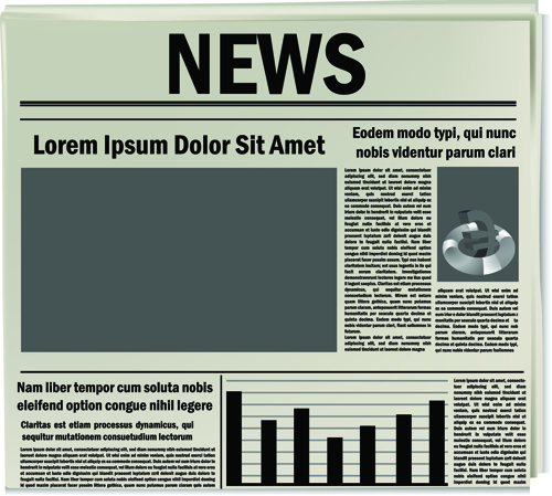 Creative newspaper design elements vector set 03