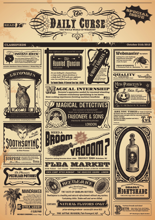 Creative newspaper design elements vector set 06