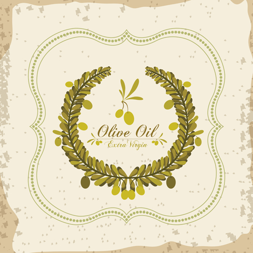 Retro font olive oil olive oil frame 