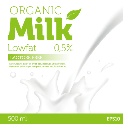 ic milk advertising poster vector 02 Organic milk advertising poster vector 02