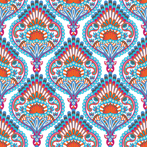 vector material seamless pattern paisley ornate 