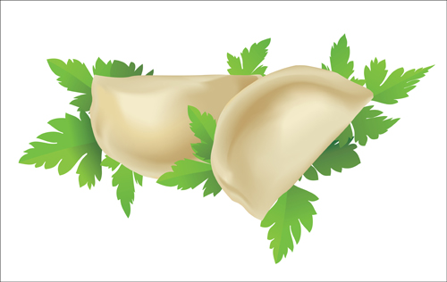 Delicious Pelmeni vector set 04