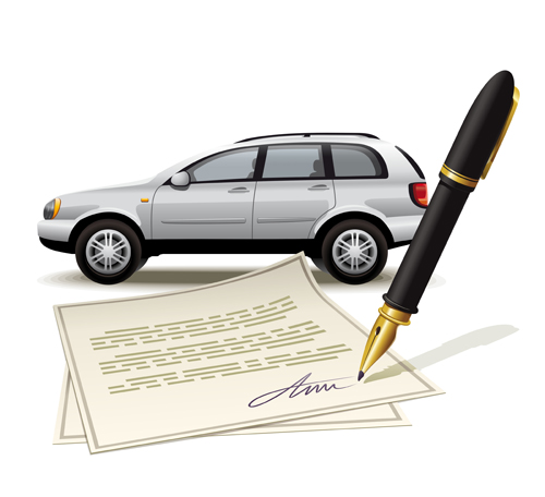 Pen with car design vector