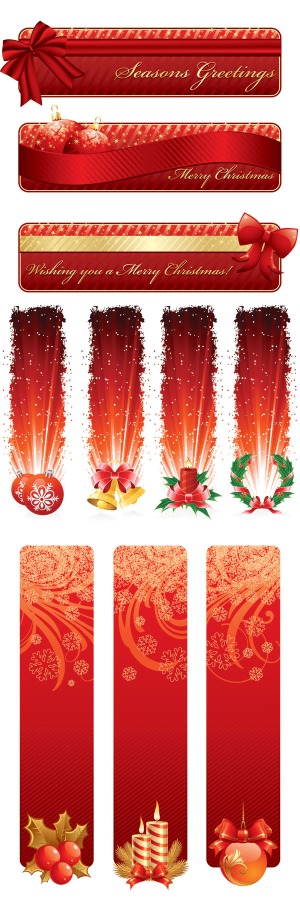 Red style holiday banner vector graphics