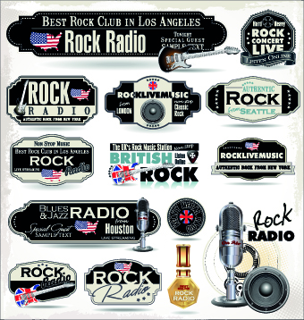rock music Retro font music labels label Jazz 