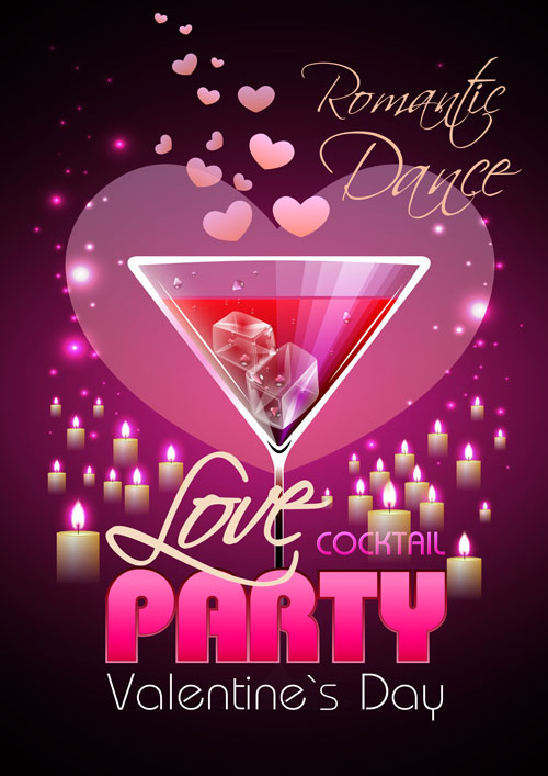 romantic roman party flyer cocktail club 