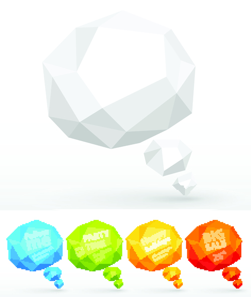Crumpled paper for speech Bubbles vector 03