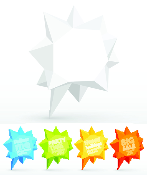Crumpled paper for speech Bubbles vector 04