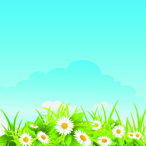 Summer blue sky backgrounds vector 05