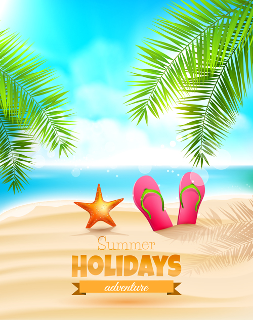 er holidays vector background art 03 Tropical summer holidays vector background art 03