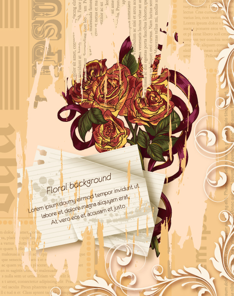 Vintage Spring floral background 17