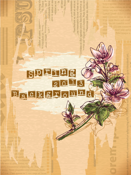 Vintage Spring floral background 18