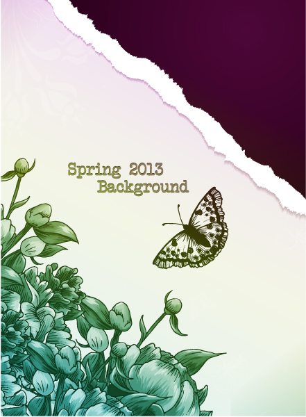 vintage spring floral background 
