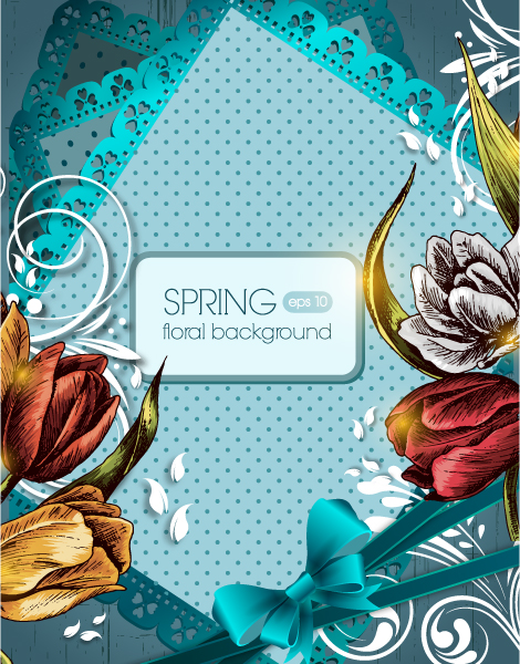 Vintage Spring floral background 30