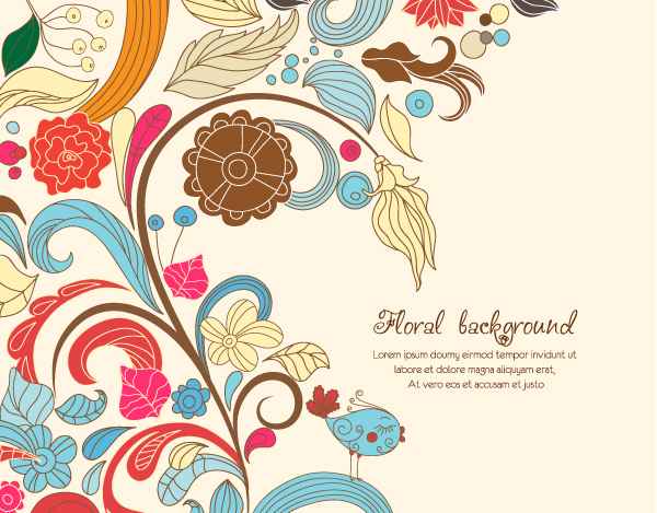 Vintage Spring floral background 39
