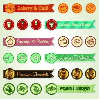 Vintage beer labels and stickers vector 01