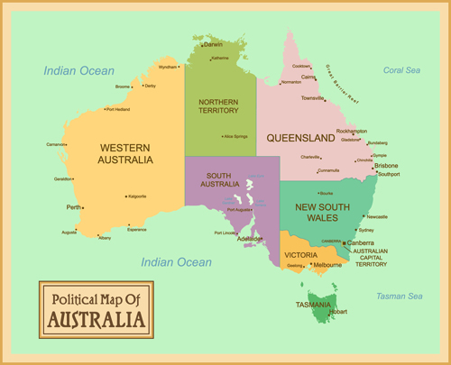 Vintage style political maps set vector 03