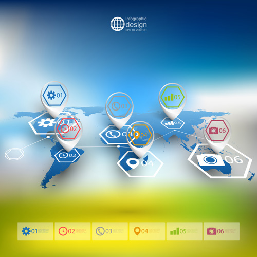 World maps infographics design vectors 13