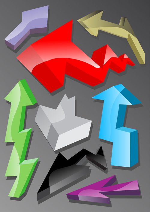 Set of Different arrow mix vector 04
