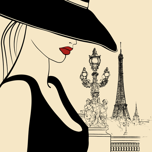Different Glamorous woman design vector set 04
