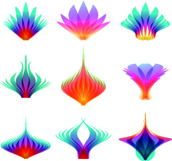 Abstract logos colored vector 01
