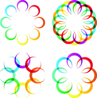 Abstract logos colored vector 03