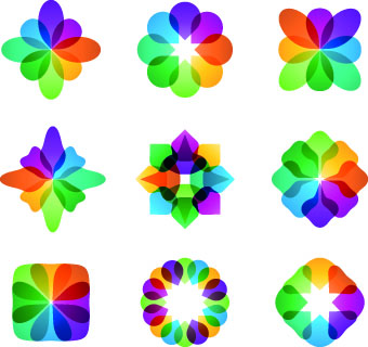 Abstract logos colored vector 05