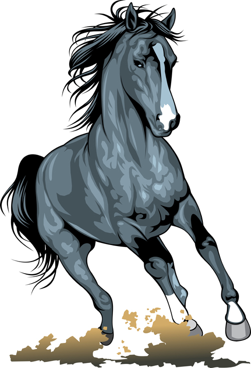 Different Running horses vector 01