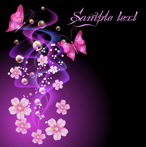 Beautiful Flowers elements background vector 02