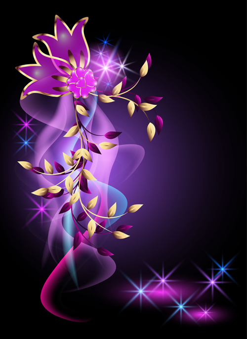 Beautiful Flowers elements background vector 04