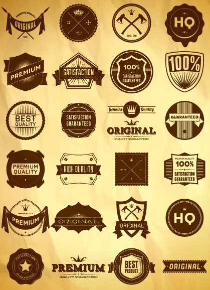 free vector vintage Label Set 02