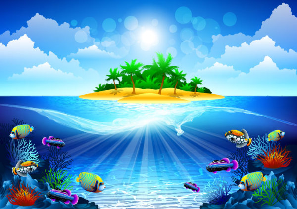 free vector Shiny Seawater 04