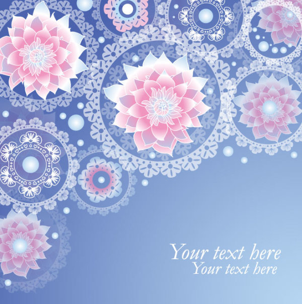 Set of ornate Floral background vector 04