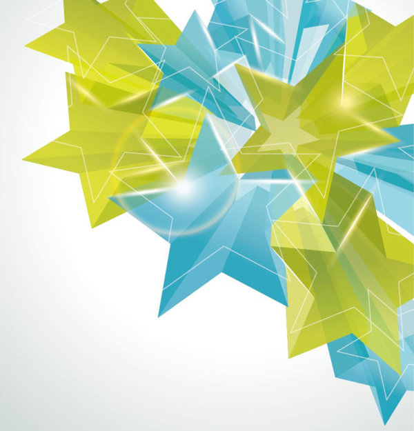 Creative Five pointed star vector background 01