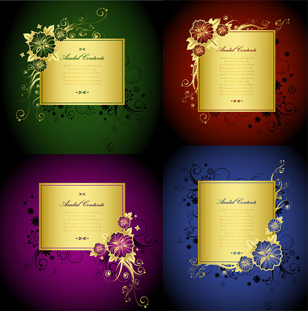 Golden Border frame 11 vector