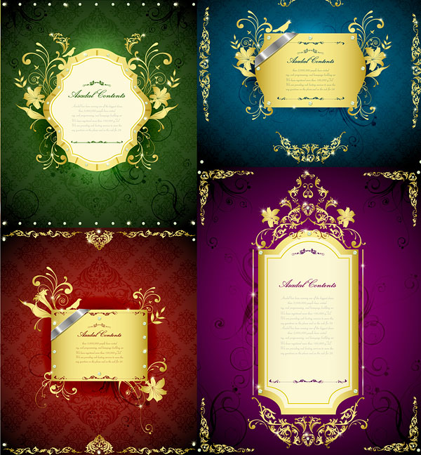Golden Border frame 10 vector