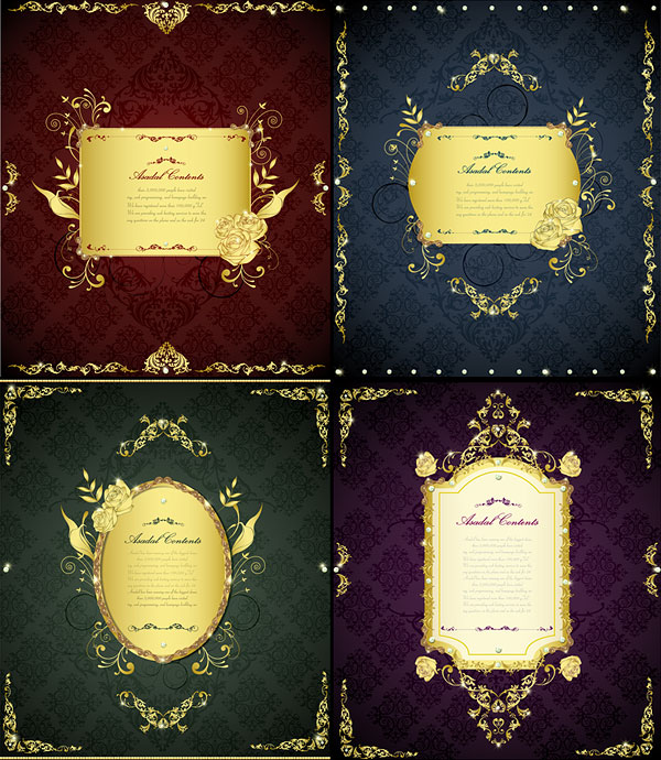Golden Border frame 9 vector