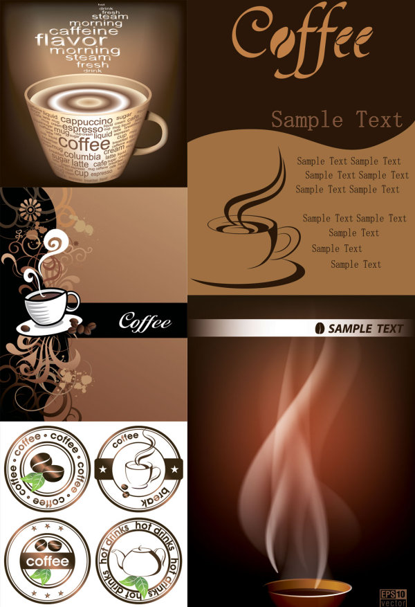 D exquisite coffee elements